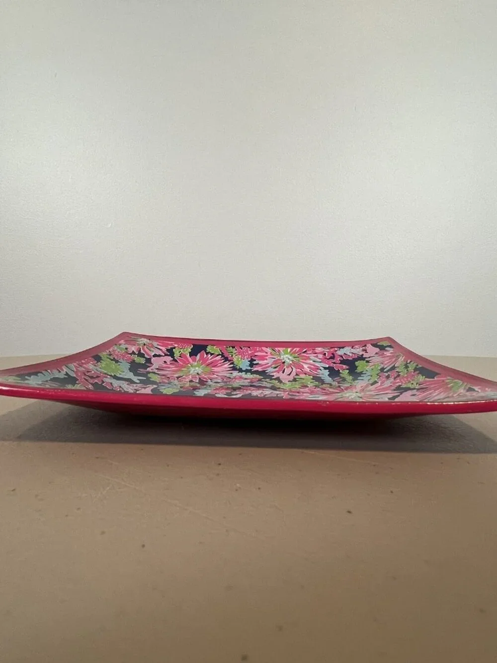 Lilly Pulitzer Glass Catchall Trinket Tray Dish Trippin and Sippin Print